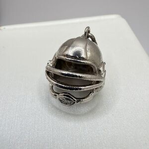 Vintage Sterling Silver plated Football Helmet charm/pendant!